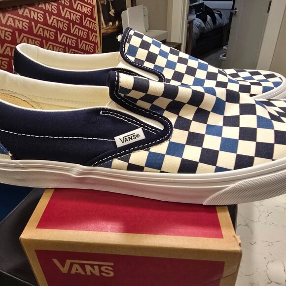 VANS CLASSIC CHECKERBOARD SLIP-ON Blue (VN000D5PBX9) Skateboarding Mens 13 NEW - Picture 6 of 10